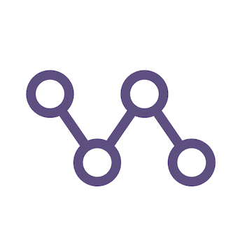 Purple connected nodes network icon